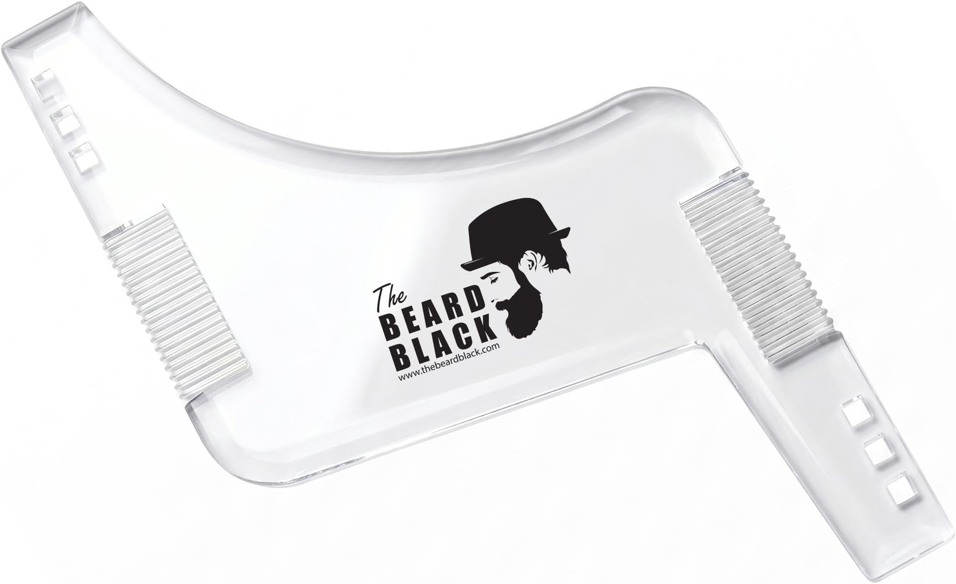 The BEARD BLACK Beard Shaping Tool & Neckline Shaper – Professional Beard Trim Guide & Stencil with Inbuilt Comb – Perfect Line Up & Edging Template for Men – Use with Trimmer or Razor