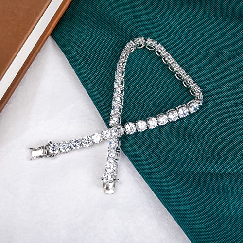 Tikje 925 Sterling Silver 5Mm Cubic Zirconia Classic Tennis Bracelet | White Gold Bracelets For Women | Size 6.5 Inch #TOP4