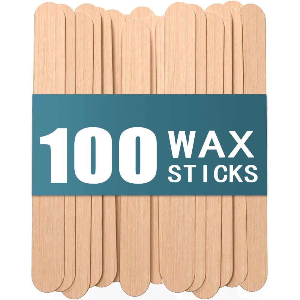 Wax Stick - 100 Waxing Sticks for Hair Removal, Eyebrow Wax Applicator, Popsicle Wax Spatula & Waxing Supplies PL-004