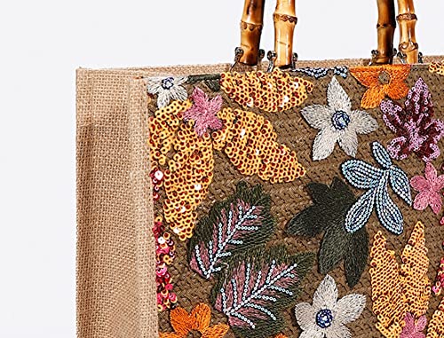 Bolsas de paja para mujer tejidas a mano miniatura 6
