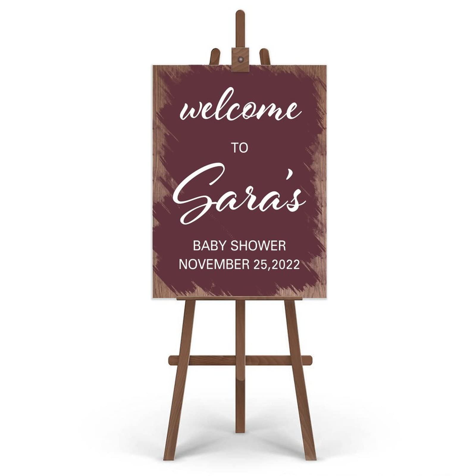 Welcome to Baby Shower ślub znak powitalny dom drewniany znak baby shower plakat spersonalizowany znak ślubny na przyjęcie weselne ceremonia zaręczyny przyjęcie dekoracje 61 x 45 cm
