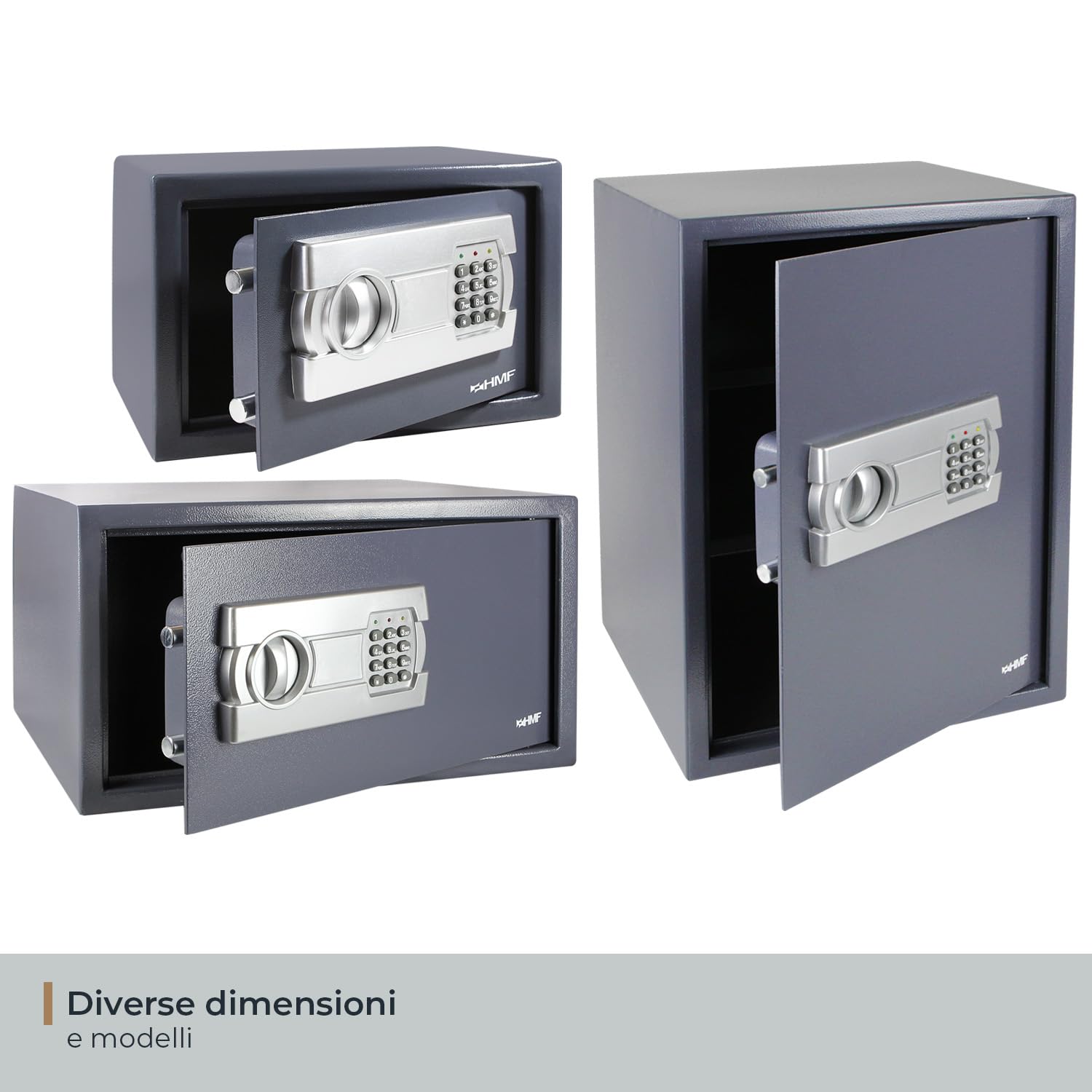 HMF 4612512 Cassaforte Mobile, Tresoro con Serratura elettronica 50 x 35 x 31 cm, antracite