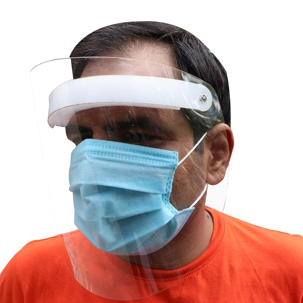ORILEY 800 Micron Face Shield with Adjustable Elastic Strap Anti-Splash Protective Facial Cover Transparent Full Face Visor with Eye & Head Protection for Women Men-image-27
