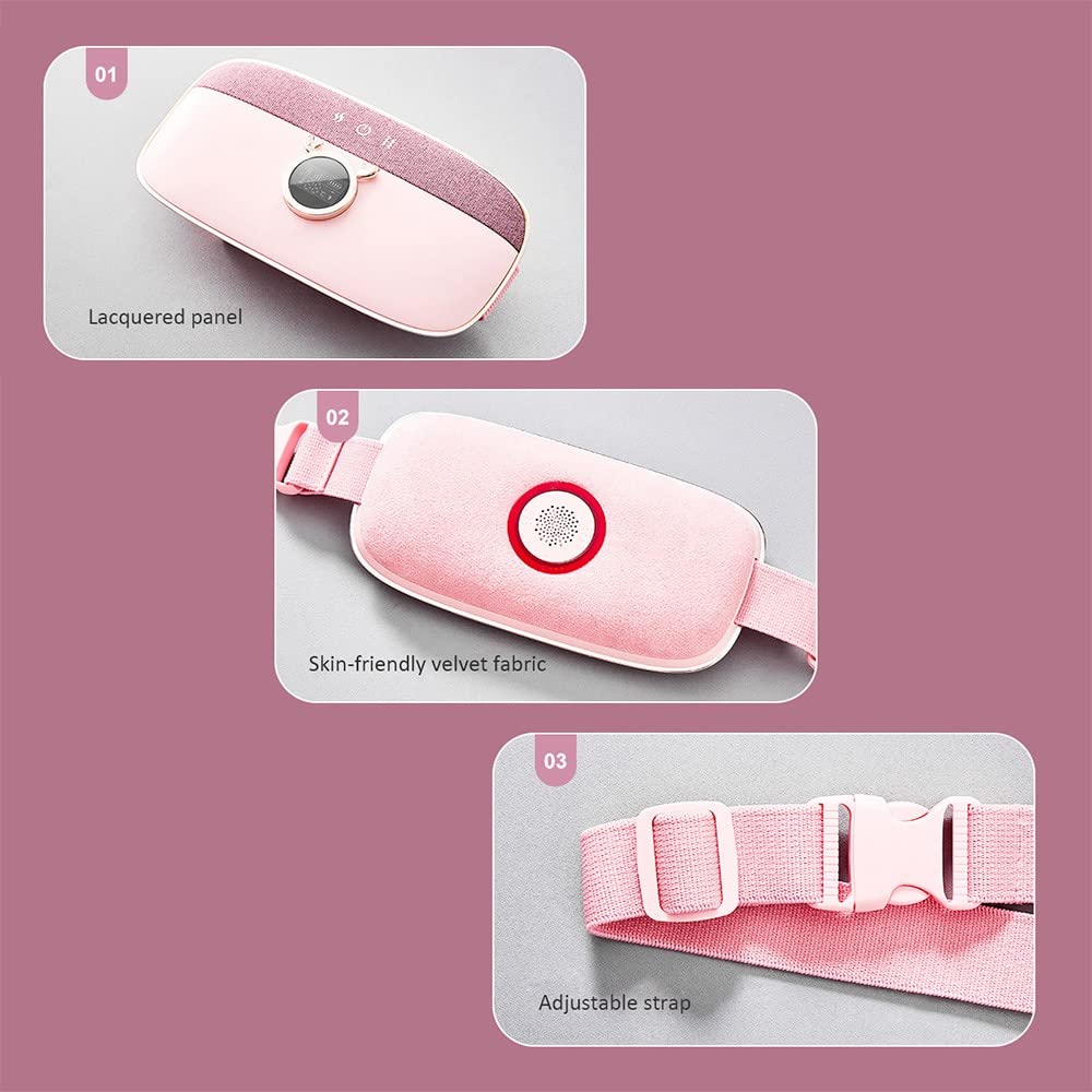 Nuovo Cuscino riscaldante mestruale Stile Unico Batteria al Litio 5000Mah, 2 modalità di Massaggio Cintura in Vita per crampi, impacco Caldo, Materiale ignifugo, Luce Rossa 660NM(A)