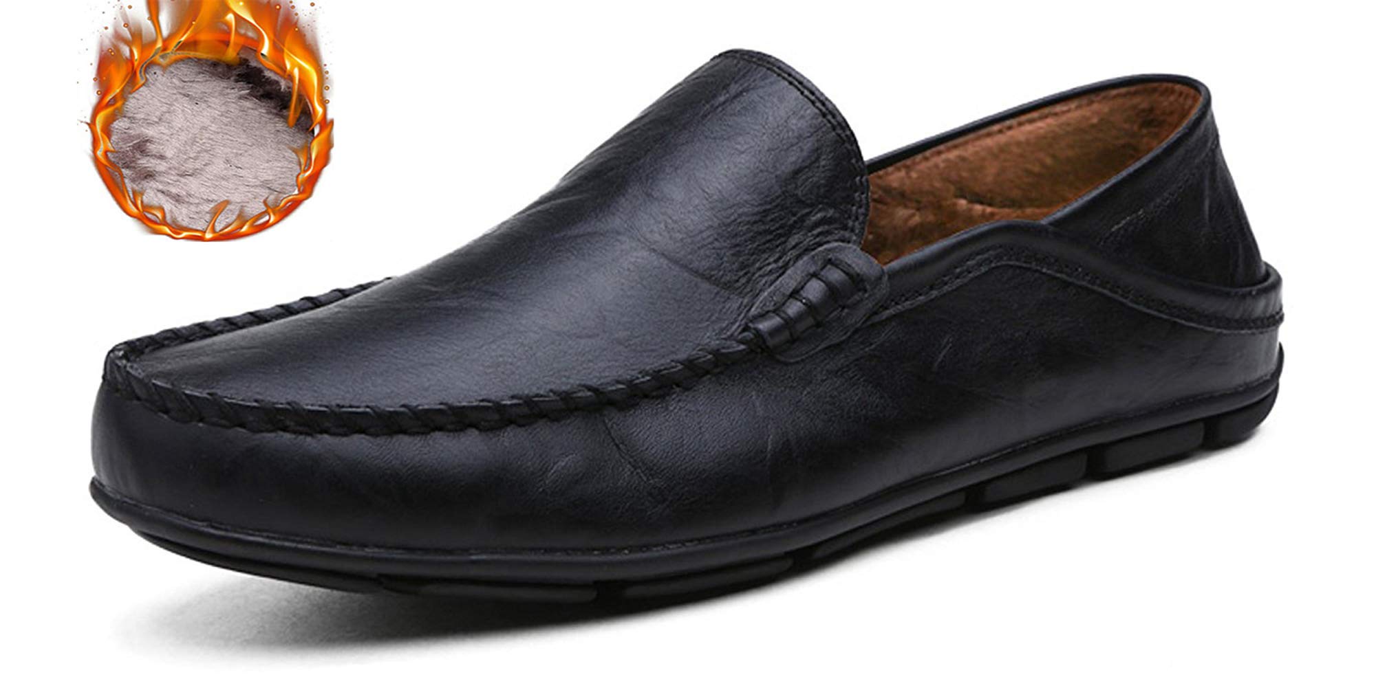 Go Tour Men's Premium Genuine Leather Casual Slip on Loafers Breathable Driving Shoes Fashion Slipper