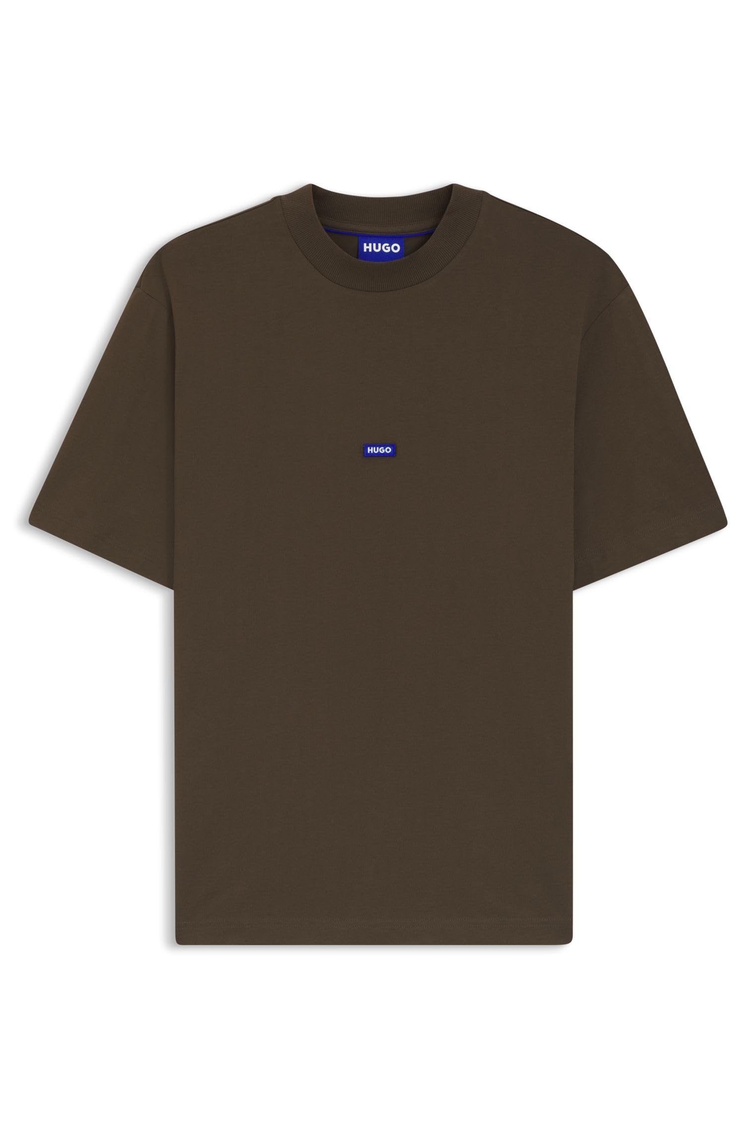 HUGO Herren Nieros T-Shirt aus Baumwoll-Jersey mit Logo-Badge