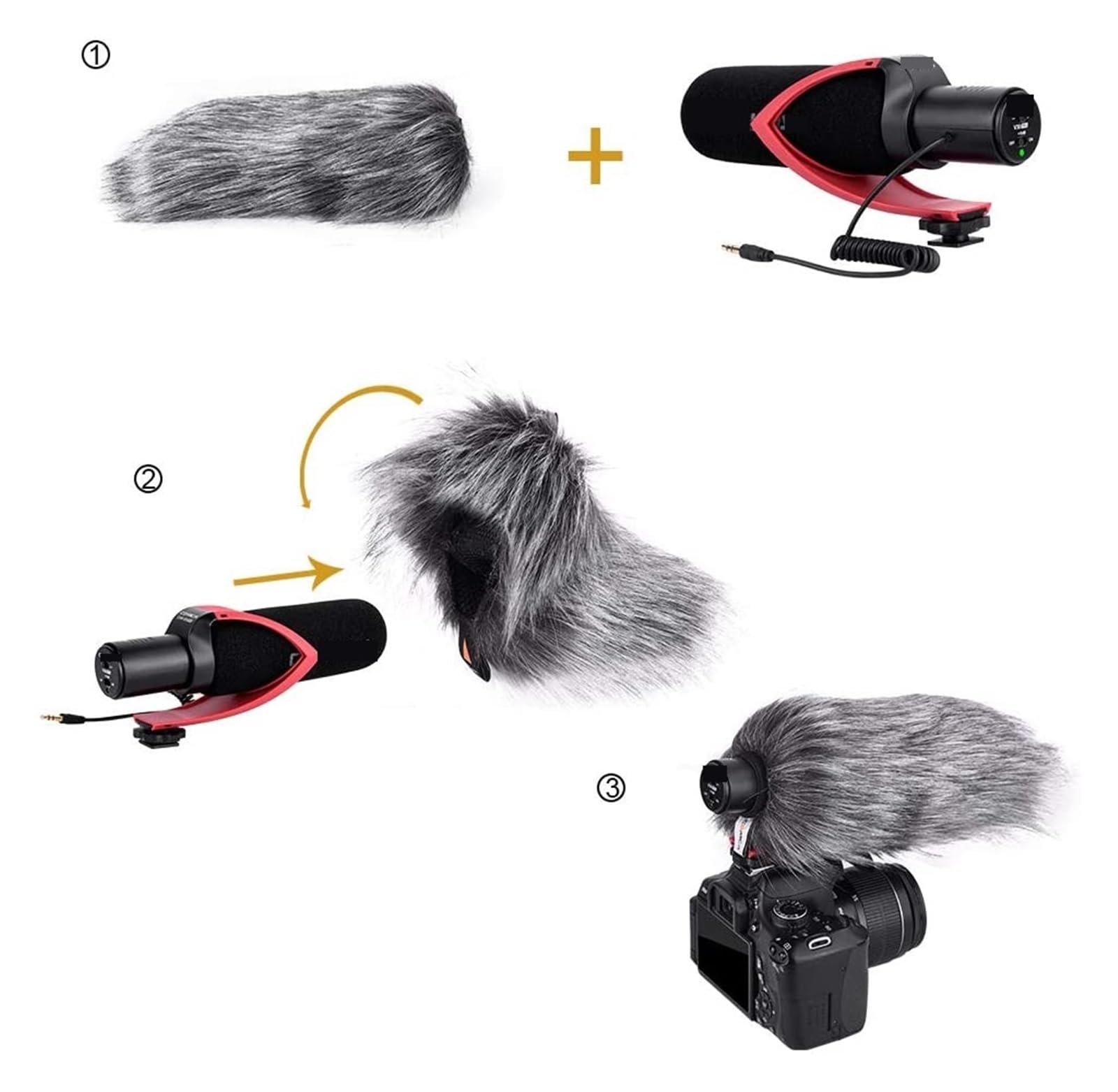 Sprzęt do podcastów, CVM-V30 PRO Mikrofon do kamery Super-kardioidalny mikrofon pojemnościowy typu shotgun(Rose Red)