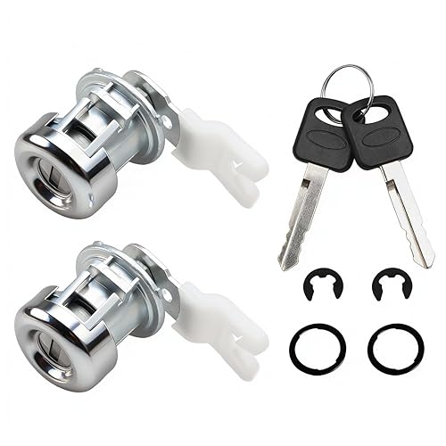 1 par de cilindros de cerradura de puerta con juego de llaves compatibles con Ford F150 F250 F350 F450 F550 Super Duty Excursion Explorer Freestar