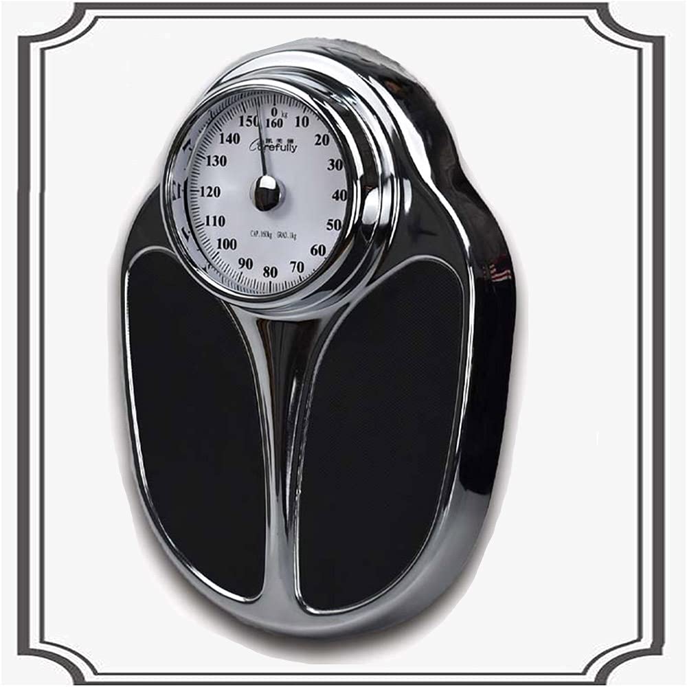 Pèse-Personne analogique de précision pour Salle de Bain, Facile à Lire, Cadran analogique, Balance mécanique 160 kg, Dimensions 12,7 × 18,8 Pouces,White Chassis+Black Numbers