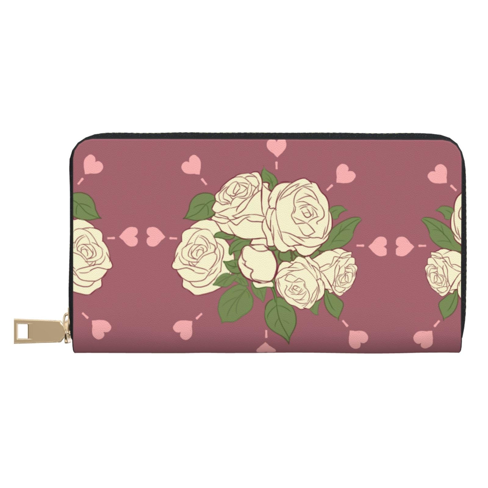 Cartera de mano moderna rosa blanca con compartimentos organizadores 8
