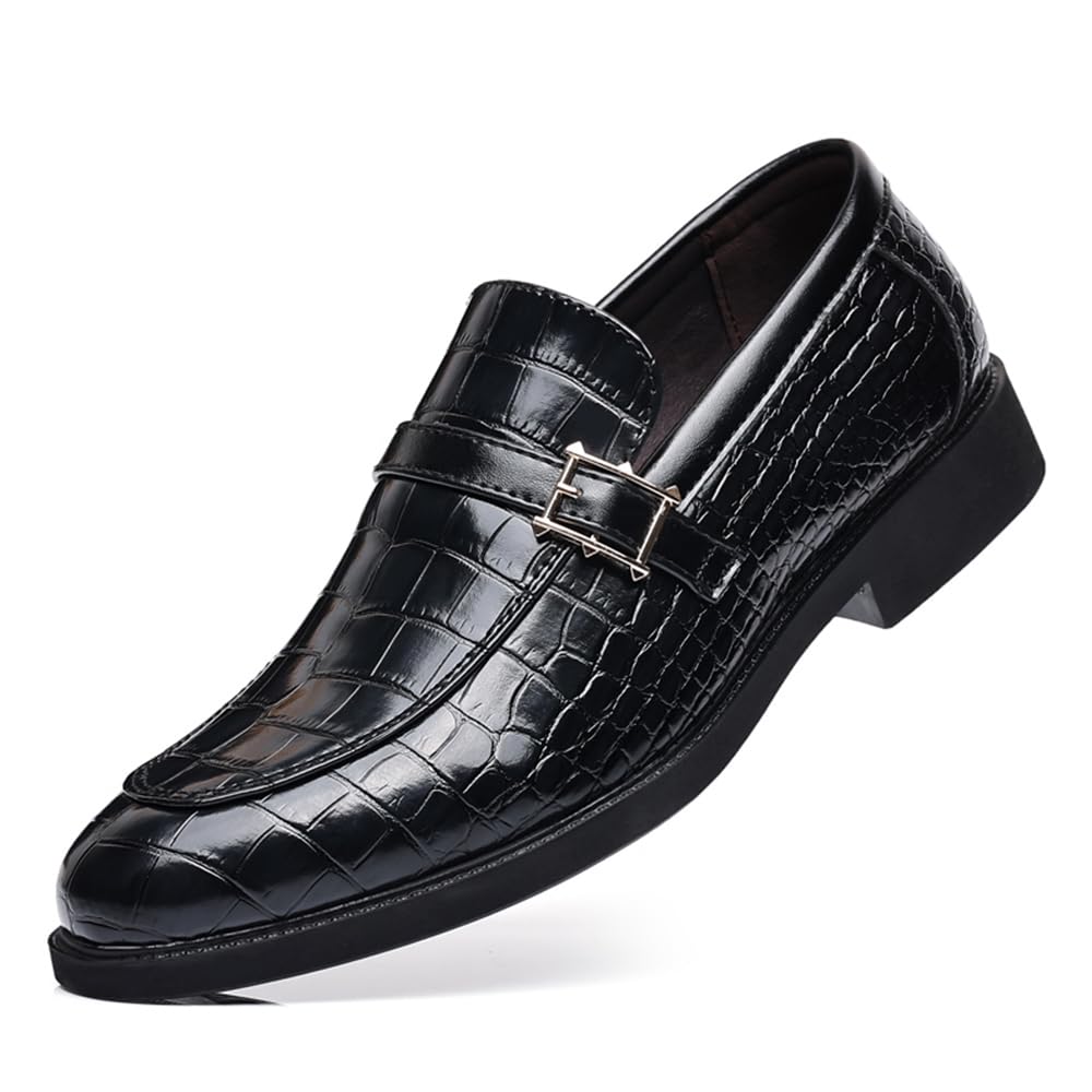 Mens Dress Crocodile Print Slip-on Classic Leather Loafers Casual Oxford Shoes