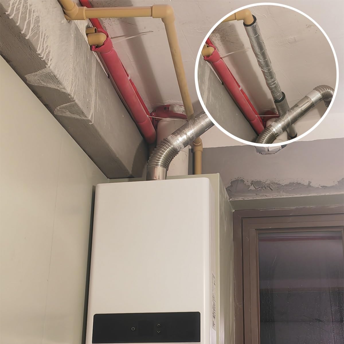 Tubo isolante autoadesivo in schiuma per tubi, diametro interno da 1,9 cm a 10,2 cm, protezione dal gelo e riduzione del rumore (1 confezione, 0,94 m) (ID 1-1/2 "x T 4/5")