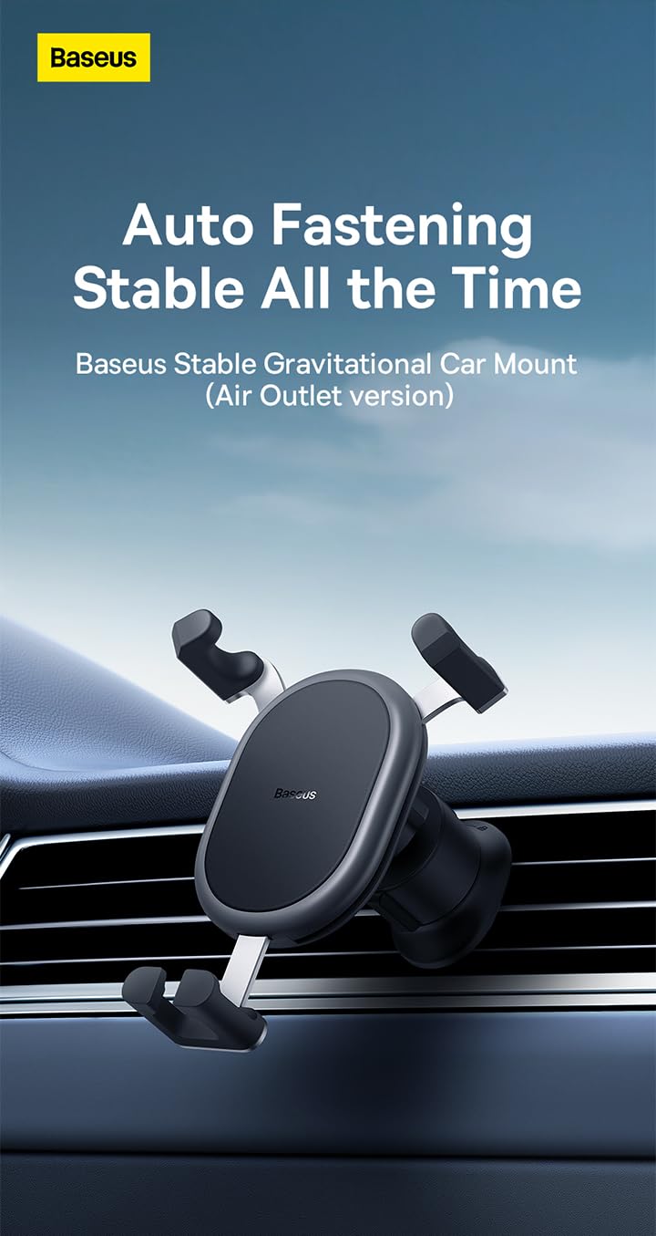 Baseus Car Magnetic Phone Holder for Grille SUGX020001 Black - online store Baltrade