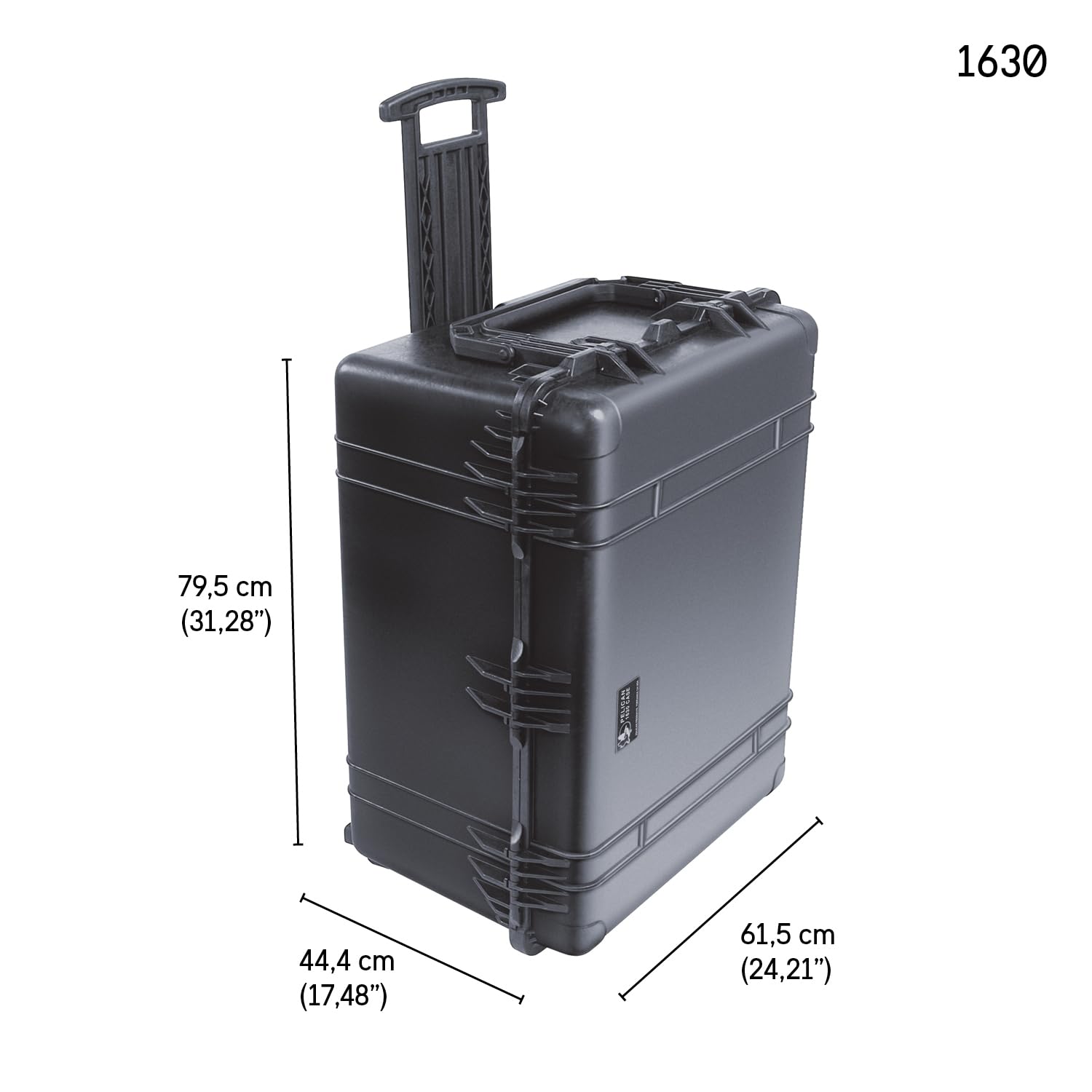 PELI 1630 Valigia per il Trasporto di attrezzature per la Produzione di foto e Video, IP67 Impermeabile e a Prova di Polvere, Capacità di 148L, Prodotto in USA, Con Inserto in Schiuma, Colore Nero