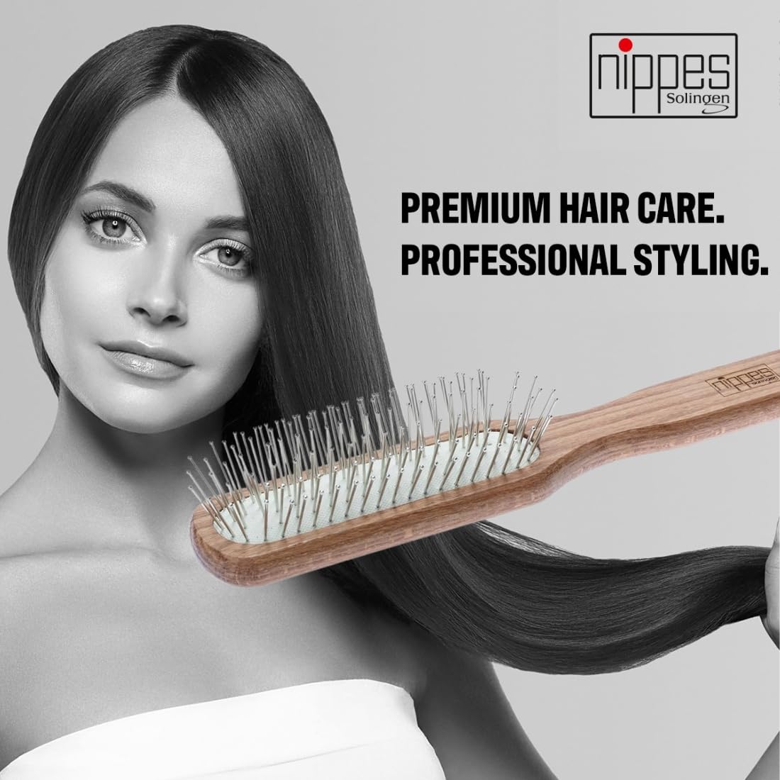 nippes Solingen Pneumatic Hair Brush 7 Rows, Brown - Image 4
