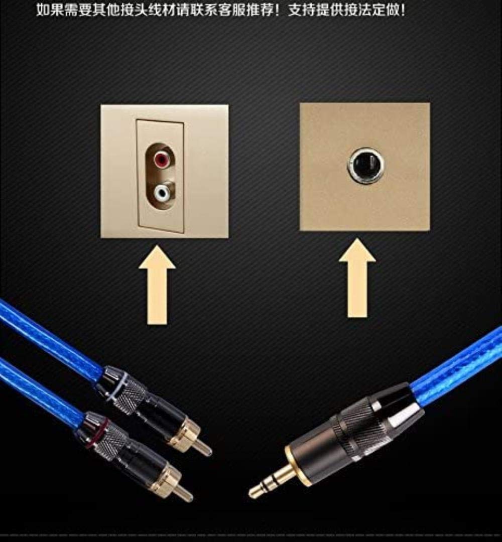 3.5mm Jeden punkt Dwa kabel audio 3.5 Turn Podwójny telefon Lotus Heft Telefon Kabel Kabel RCA (Color : 15m)