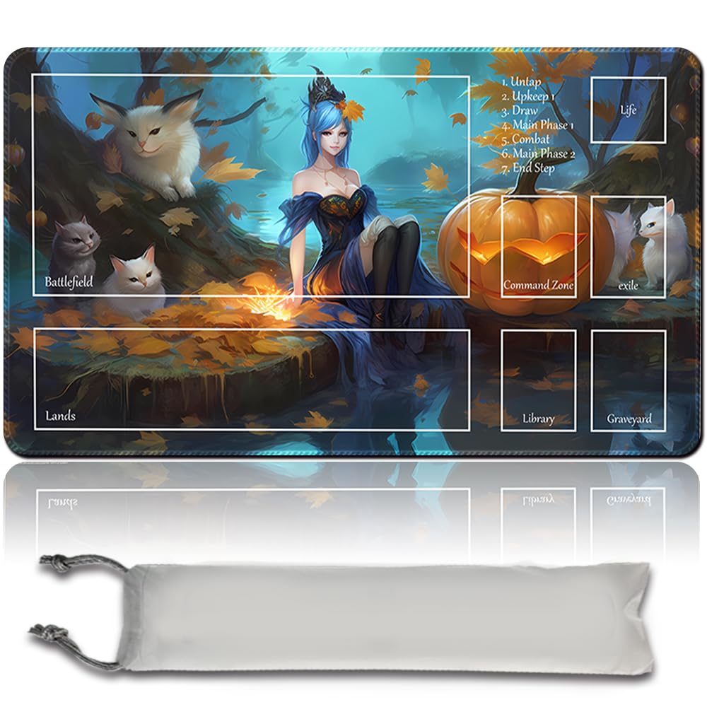 Board Game MTG Playmat + Free Waterproof Bag, Stitched Edges, Smooth Rubber Surface, MTG PlayMat with Zones (An Original ANCESTRAL MASK Playmat) (MTG (7))