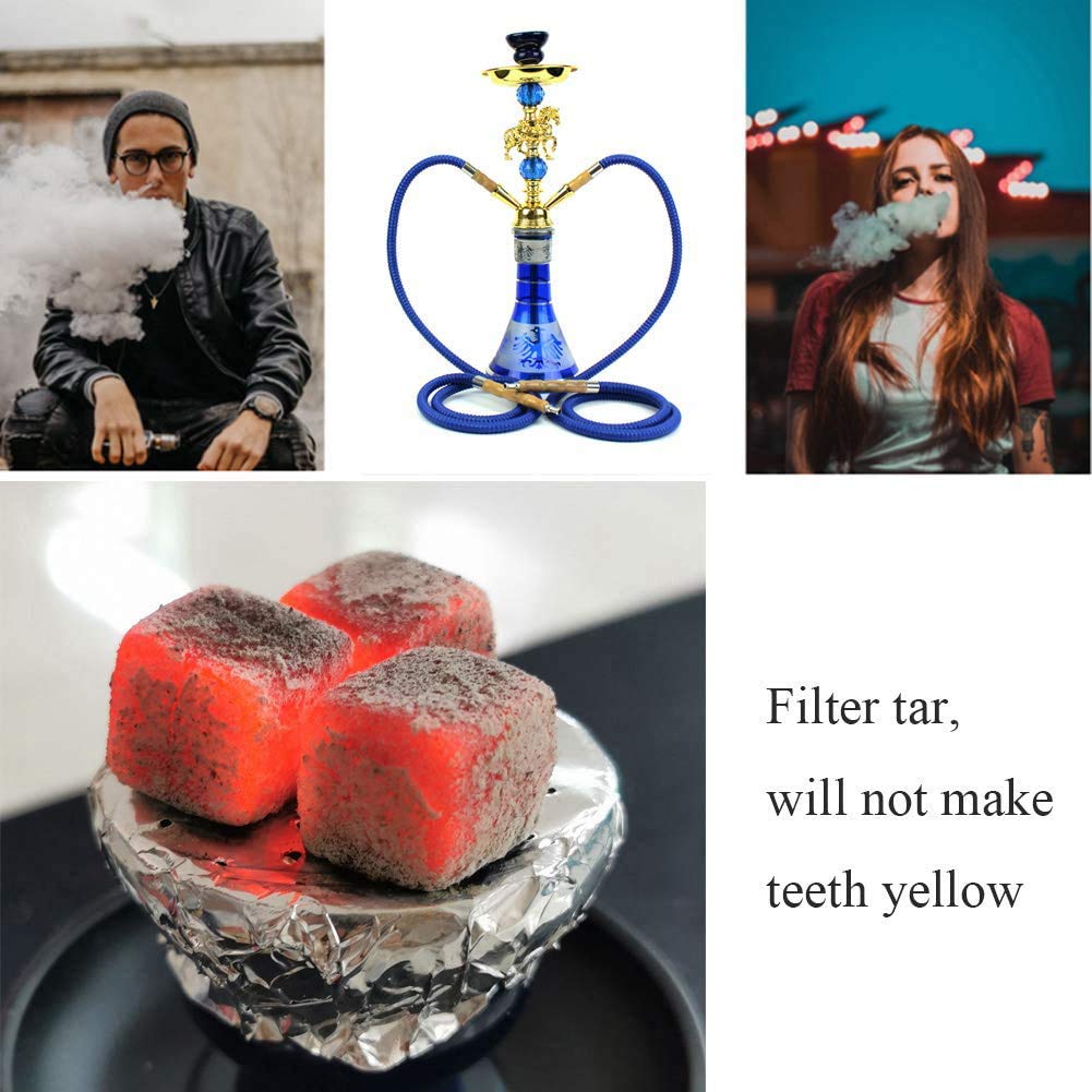 Shisha Hookah, Traje de Fumador árabe Pipa de Agua Cerámica Potbar Nightclub Juego Completo de Accesorios para narguile Tubo único para familias, hoteles Extranjeros, Bares, Clubes, hoteles