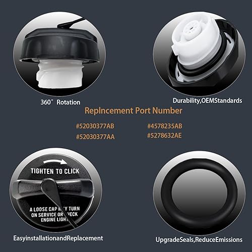 Miniatura 5 de 52030377ABTapa de combustible de gasolina para Dodge Ram 150025003500, Charger, Challenger, Durango, Chrysler 200 300, Town & Country, Jeep Wrangler
