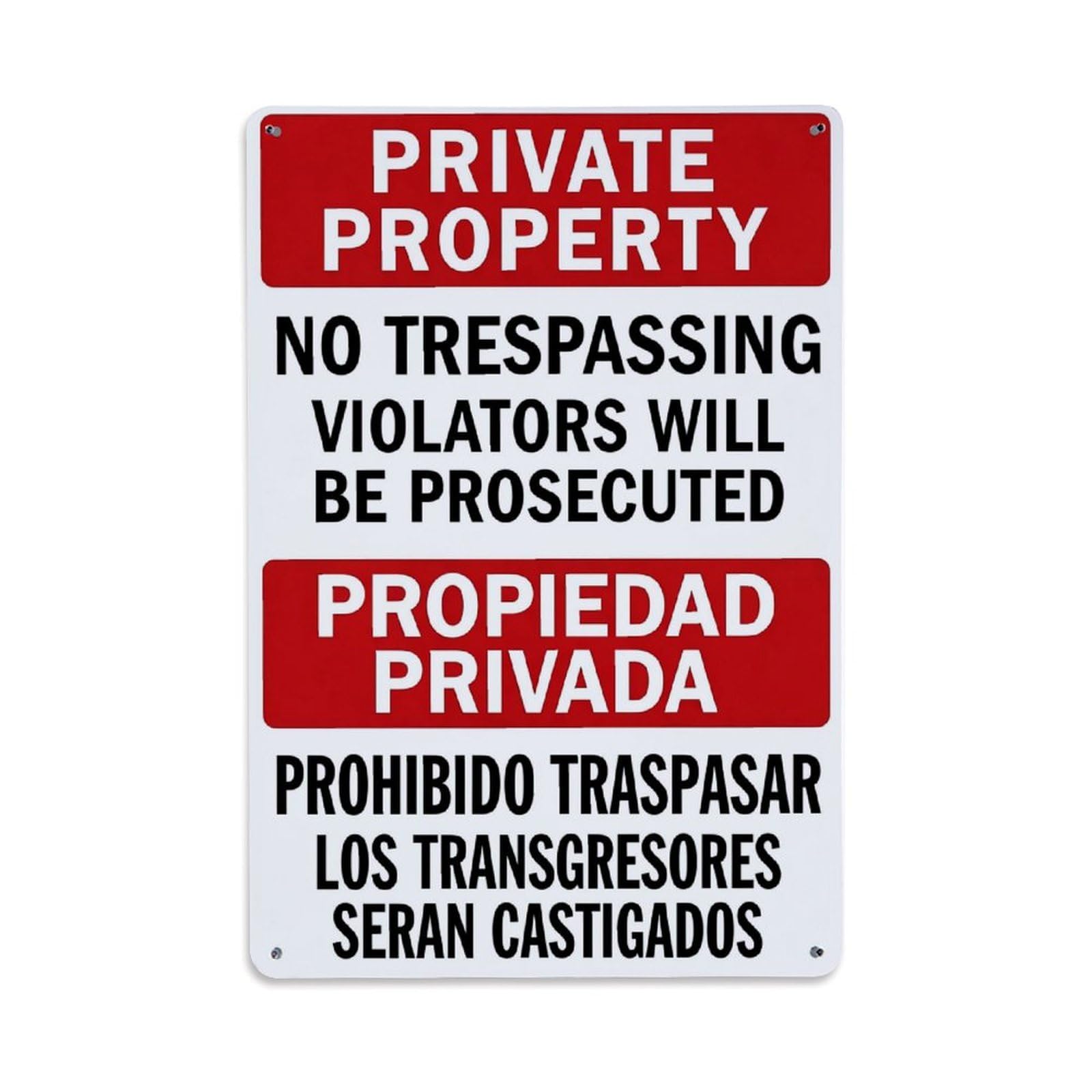 Private Property No Trespassing Sign_1 Retro Metal Tin Sign, Vintage Metal Poster for Bar, Home, Man Cave, Kitchen, Laundry Room Art Decor 8x12 Inch