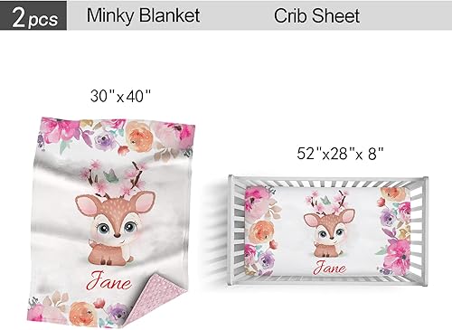 Miniatura 10 de Juegos de ropa de cama personalizados para cuna para niñas bebés, juego de ropa de cama personalizado para cuna con nombre, ropa de cama de