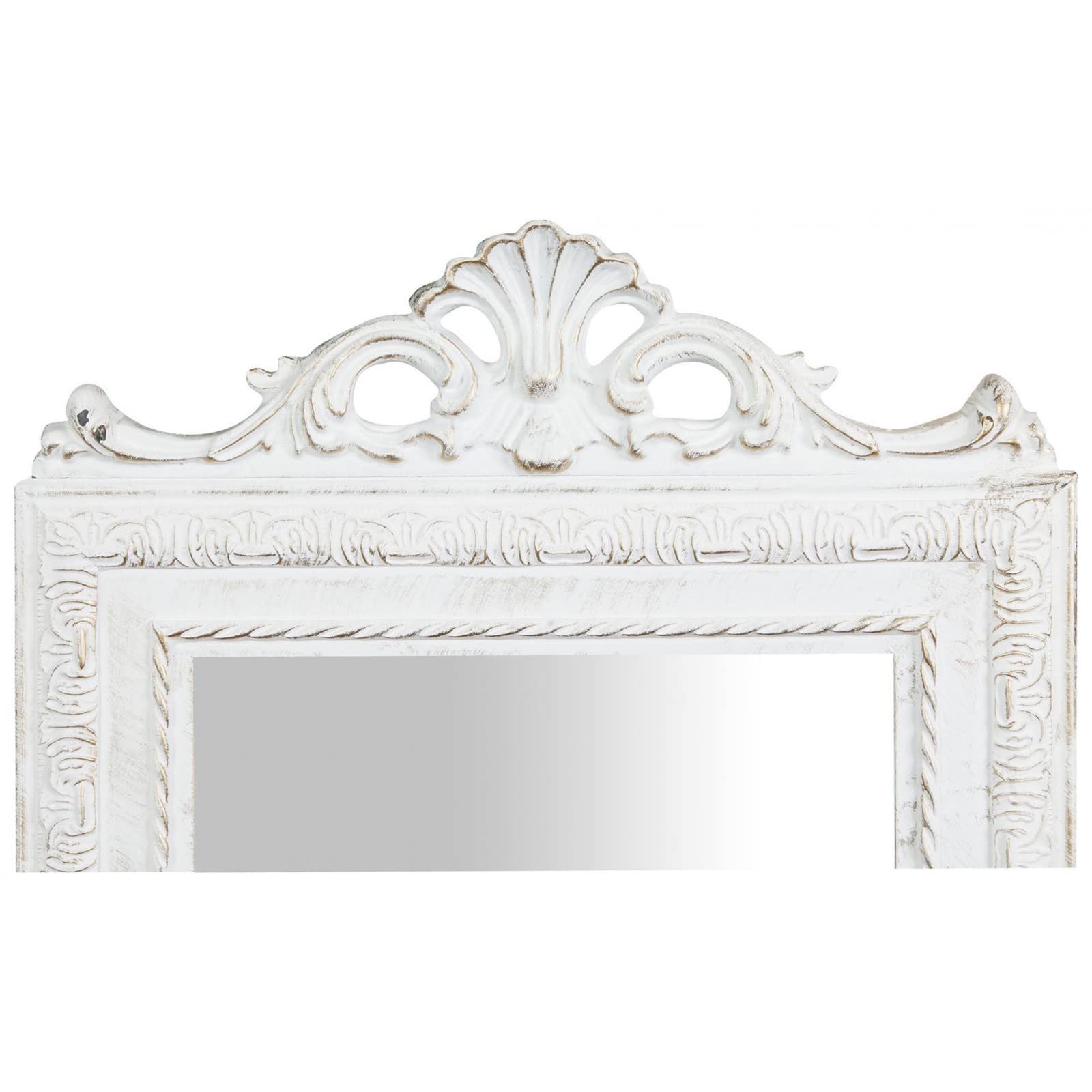 Biscottini Lustro do sypialni 91 x 34 x 5 cm Wyprodukowane we Włoszech | antyczne białe lustro shabby | Lustro łazienkowe ścienne | Lustro ścienne