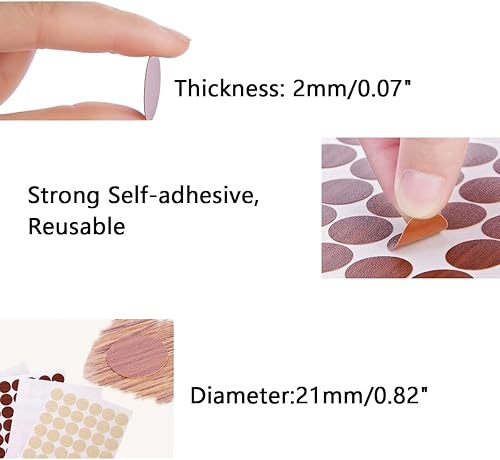 Miniatura 2 de 162 unidades en 3 hojas autoadhesivas para agujeros de tornillo, tapas de plástico para tornillos, tapas de plástico sin tornillos, cubierta