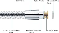 Vista 2 de BRIGHT SHOWERS Manguera de ducha para alcachofas de mano, cable de 79 pulgadas extra largo de acero inoxidable, manguera de ducha de mano Cromado