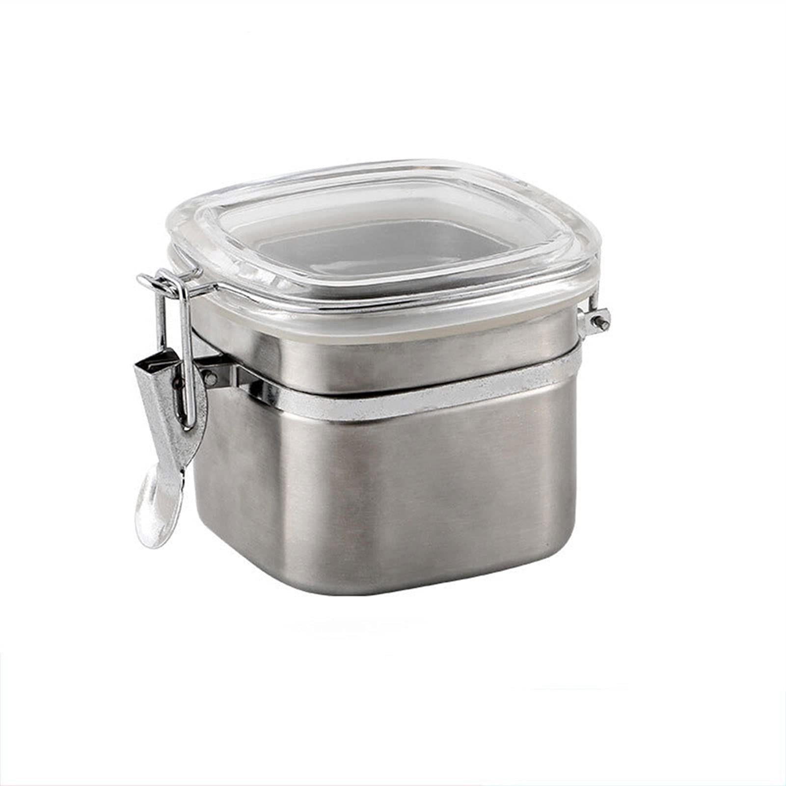 QINGGANGLING999 Kaffeedosen Edelstahl-Kaffeebohnen-Speicher-Container-Snack-Frucht-Aufbewahrungsbox mit Schnalle Kaffeedose Luftdicht (Color : 850ML)