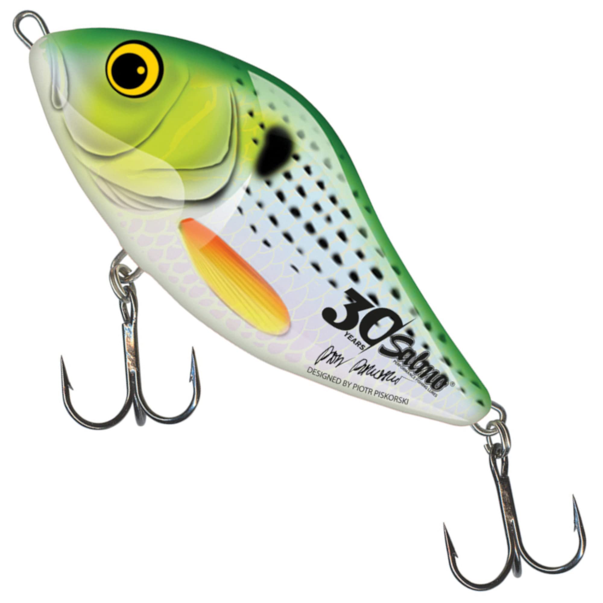 Salmo 30th Anniversary Sliders Sinking Jerkbait, Size / Weight / Colour: 12 cm / 70 g / Holo Green Striper — image 1