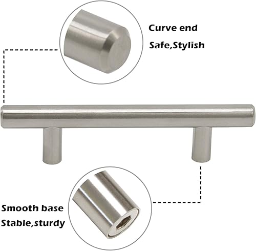Miniatura 5 de Gobrico Tirador de barra en T para gabinete de cocina, agujero central de 3.780 in, 3-34 pulgadas, herrajes para muebles, cajón, armario, pomo de 6