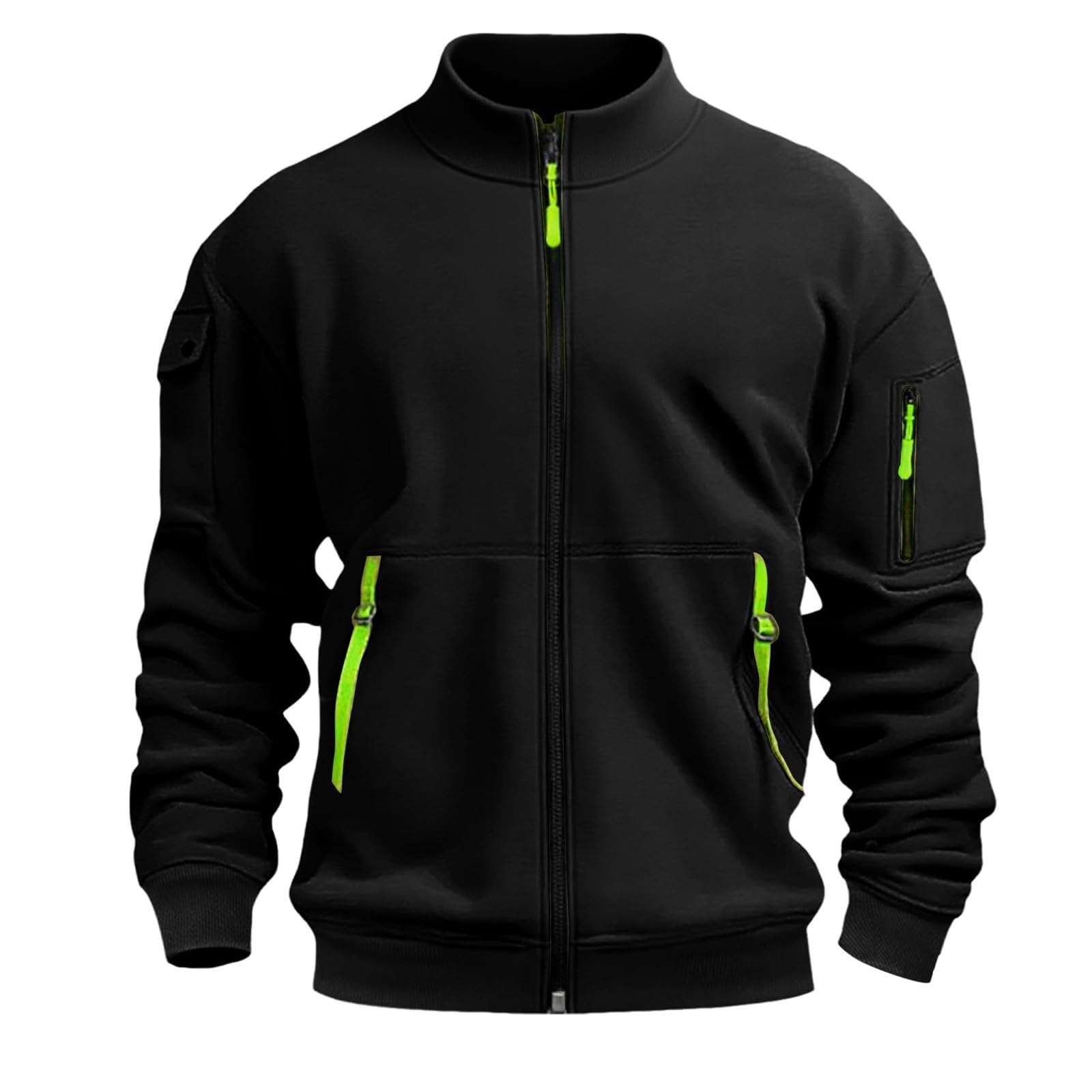 Sweat-shirt zippé sans capuche pour homme, veste polaire légère respirante, idéal pour la course à pied, la gym et l'entraînement en extérieur ou à la maison, coupe décontractée streetwear avec