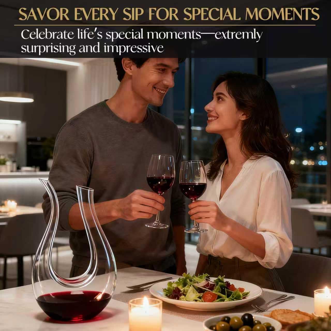 Wine Decanter, Swan U-Shaped Wine Carafe, Hand Blown Lead-Free Crystal Glass Wine Aerator, Large Red Wine Decanter Set, Easy Clean with Cleaning Brush , Luxury Gift for Christmas,Home,Parties - Image 6