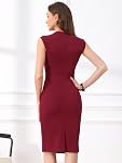 Allegra K Sheath Robe Pencil Work Robes de bureau professionnelles sans manches pour femme