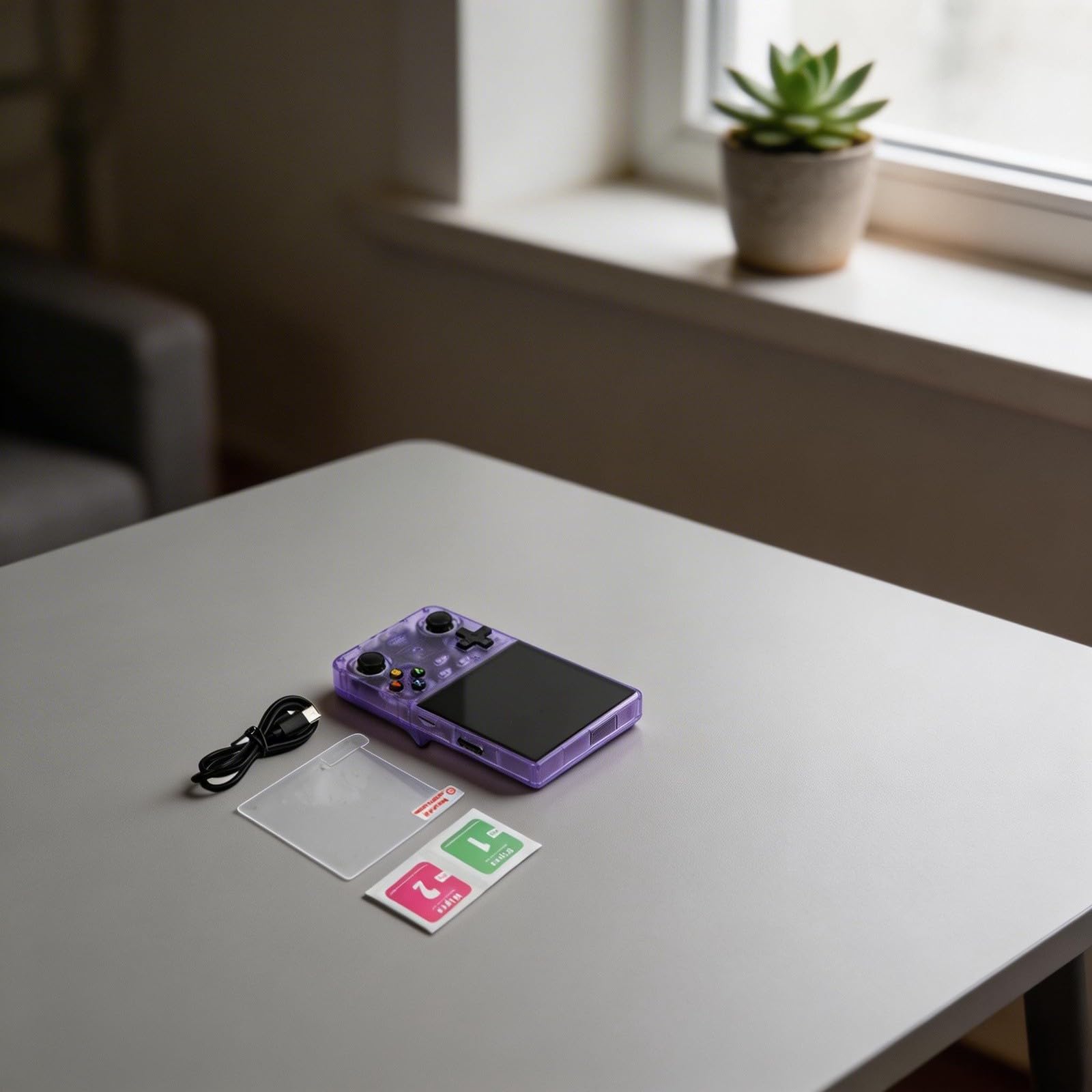 R36 Ultra - Consola de juegos portátil de 128 GB, pantalla HD de 4 pulgadas, dispositivo de juego retro, emulador portátil ABS para juegos clásicos, color blanco