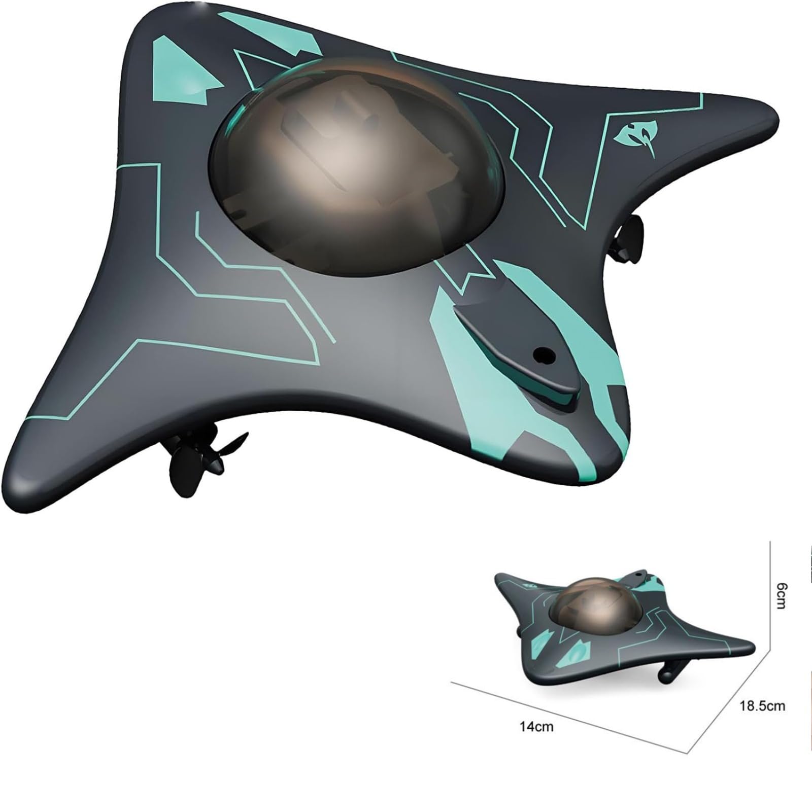 Mini WiFi RC Manta Ray Drone sottomarino, 6 canali Barca telecomandata con trasmissione video in tempo reale, foto e video Giocattolo d'acqua da piscina per bambini