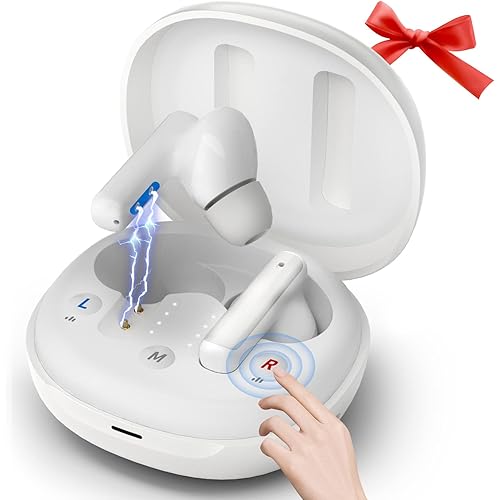 Hearing Aids for Seniors and Adults, Rechargeable Bluetooth Hearing aids,16 Channels Hearing Amplifiers with Touch Control and Button Control, OTC,with Noise Cancellation,Sleek and Stylish(white)