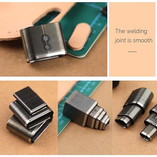 Miniatura 20 de Herramienta de corte de perforador hueco de 55 formas de cuero, herramientas de corte de punzón de cuero con manual, juego de herramientas