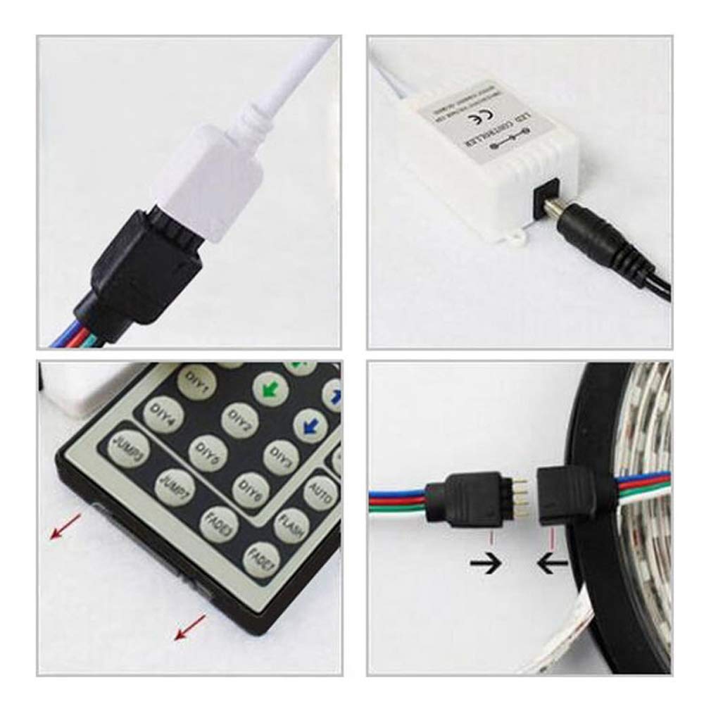 Striscia LED 5M, WiFi Luci LED Colorate Smart Phone Strisce LED Compatibile RGB SMD 5050 Musica SYNC LED Strip Controllo App E 24 Tasti Telecomando RF per Casa Cucina Festa TV Decorazione,10M