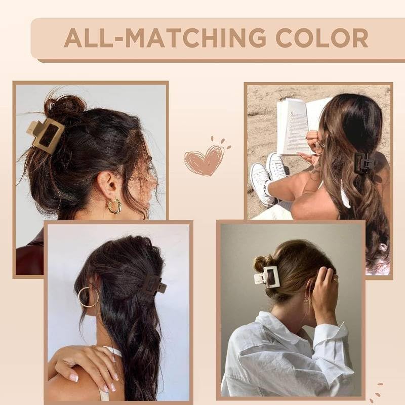 Image of Cerrito 6 Pcs Small Matte Hair Claw Clips for Women & Girls | Mini Clamps | Strong Hold NonSlip Clips for Thick & Thin Hair | Neutral Color | Durable Hair Accessories for Casual, Styling | Multicolor