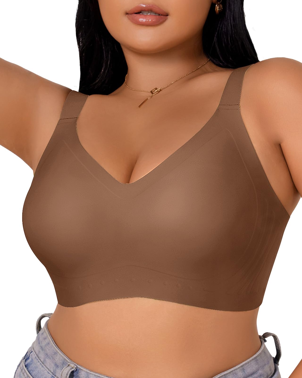 LIIJOO Plus Size Full Coverage Wireless Bra