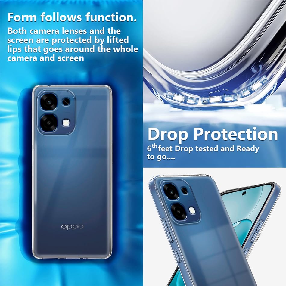 Image of Fashionury Crystal Clear Case for Oppo F33 5G / Oppo F31 5G | Yellowing Resistance | Transparent TPU Silicone | Raised Camera Lips | Slim Transparent Cover