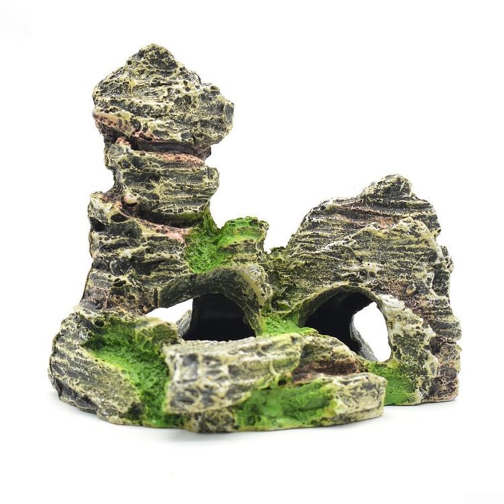 Mountain View Aquarium Rockery For Cave Tree Bridge Design for Fish Tanks (D)