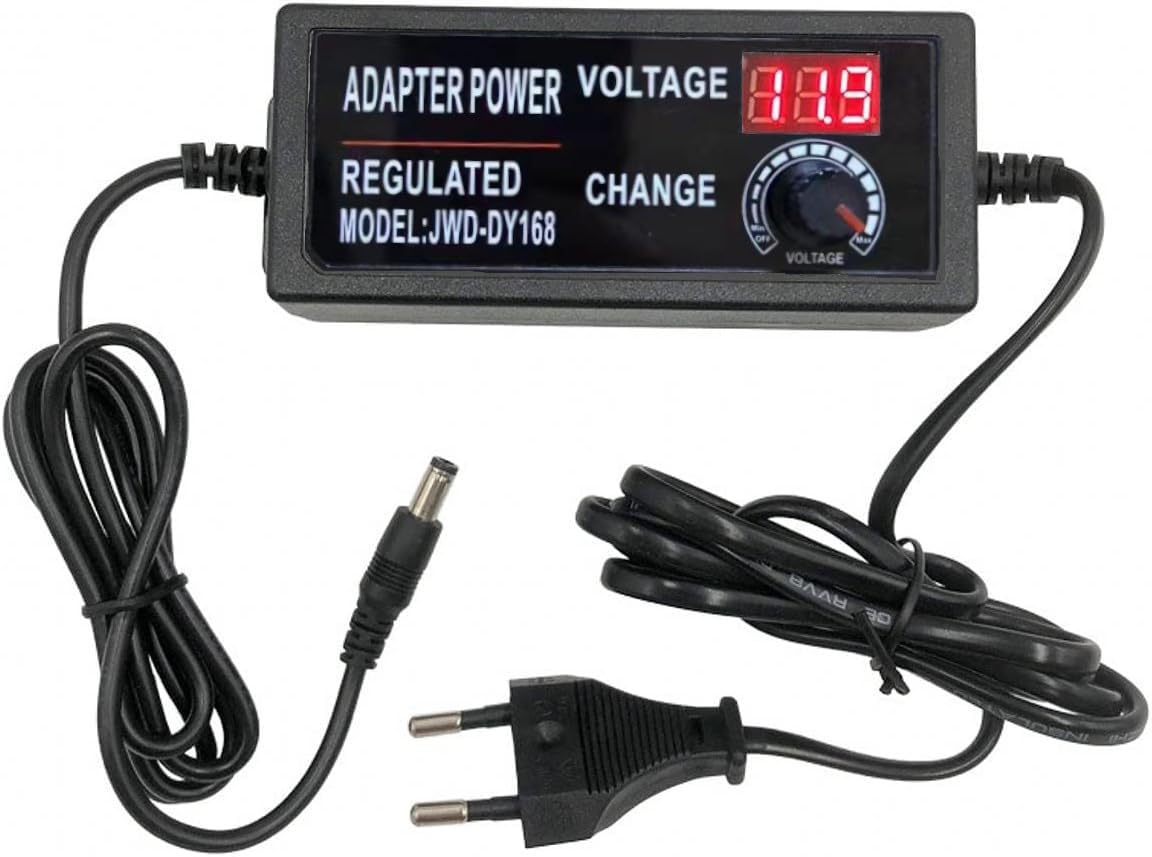 JZK Regulowany zasilacz USB napięcie DC 3-12V 5A z cyfrowym wyświetlaczem, 60W Max 100-240V AC do DC 3V 4V 4.5V 5V 6V 7V 8V 9V 10V 12V Uniwersalny zasilacz transformator konwerter