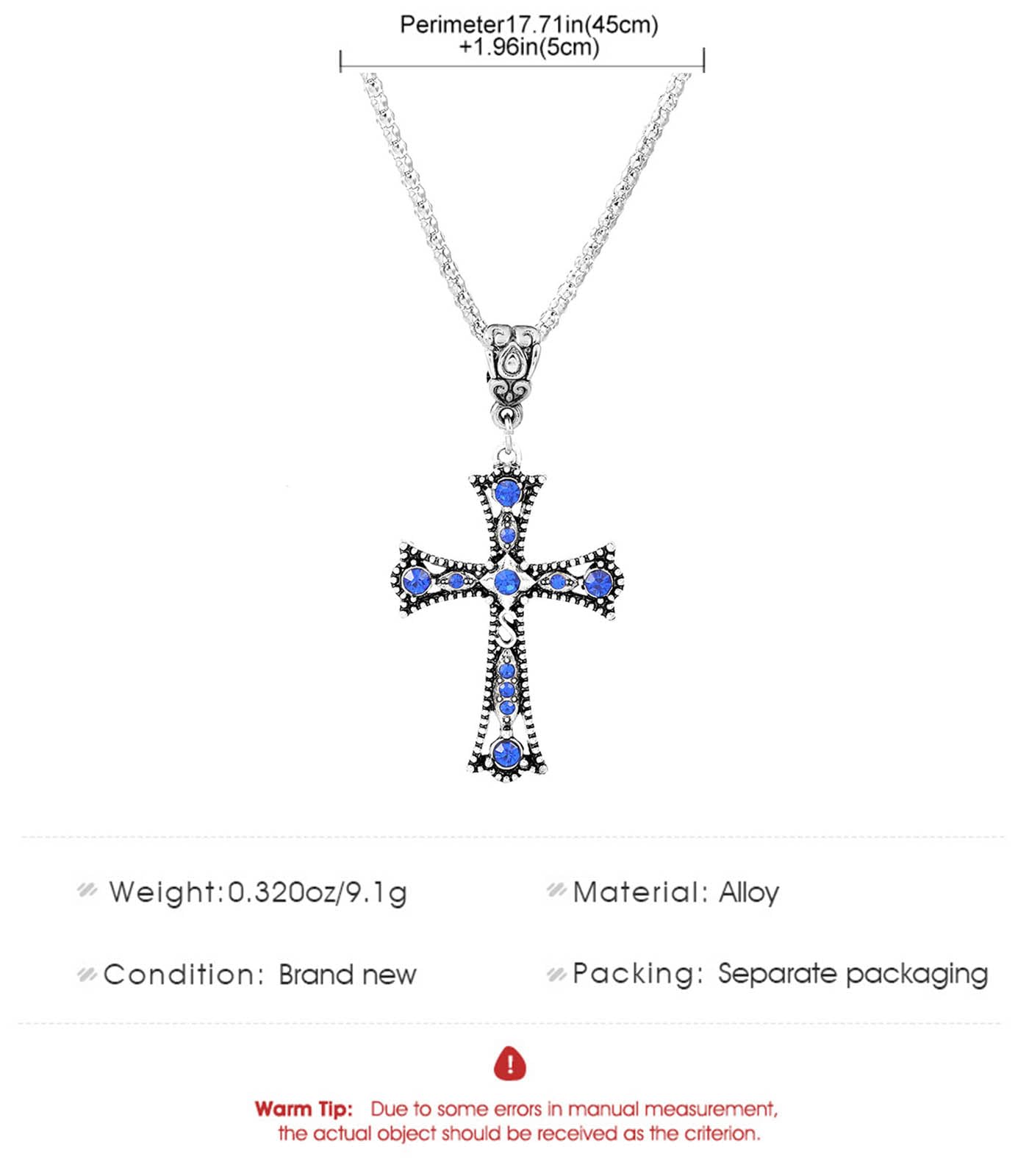 アクセサリー Cross motif design charm necklace Cross motif design charm necklace