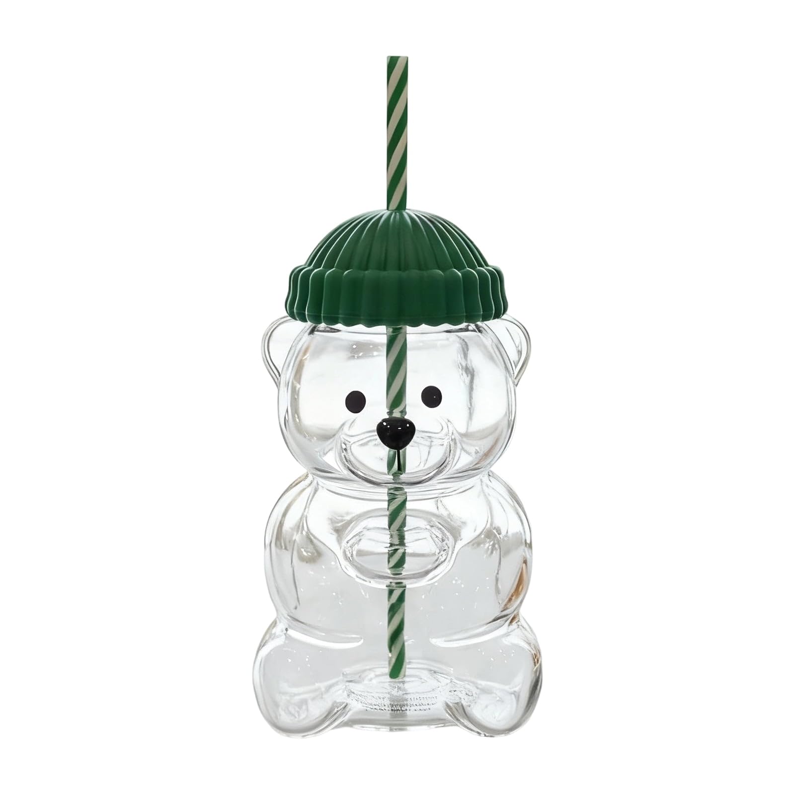 2025 New Bear Straw Cup, Coffee Beer Wine Cocktail Drinks Glassware, Cute Mugs, Leak-Proof Lid (1PC)