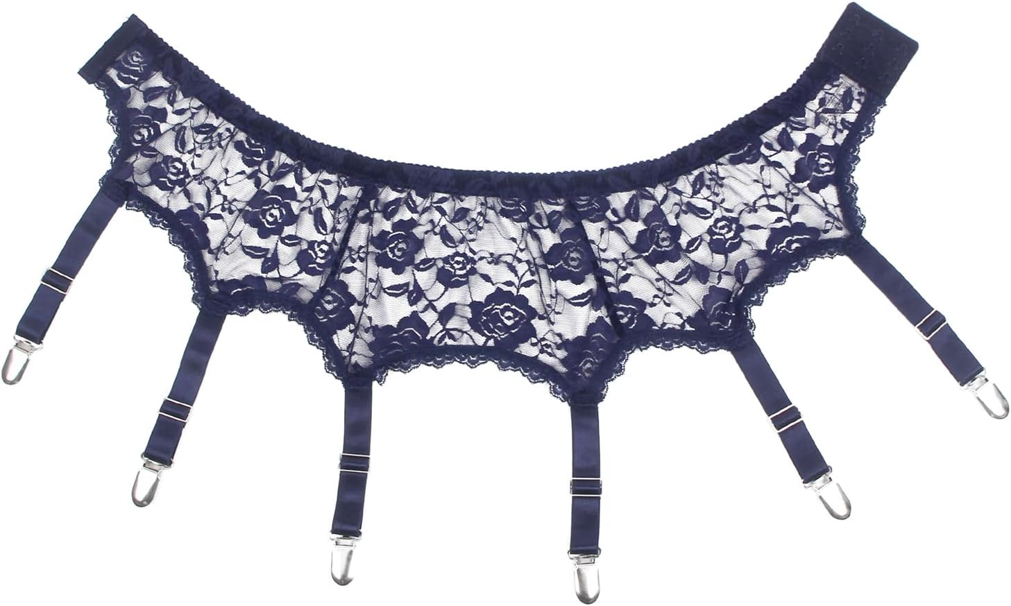 ohyeah 6-Strap Easy Clip Lace Garter Belt for Thigh Highs Stockings Suspender Garter Belts Plus Size Garters Lingerie XS-4XL - Image 4