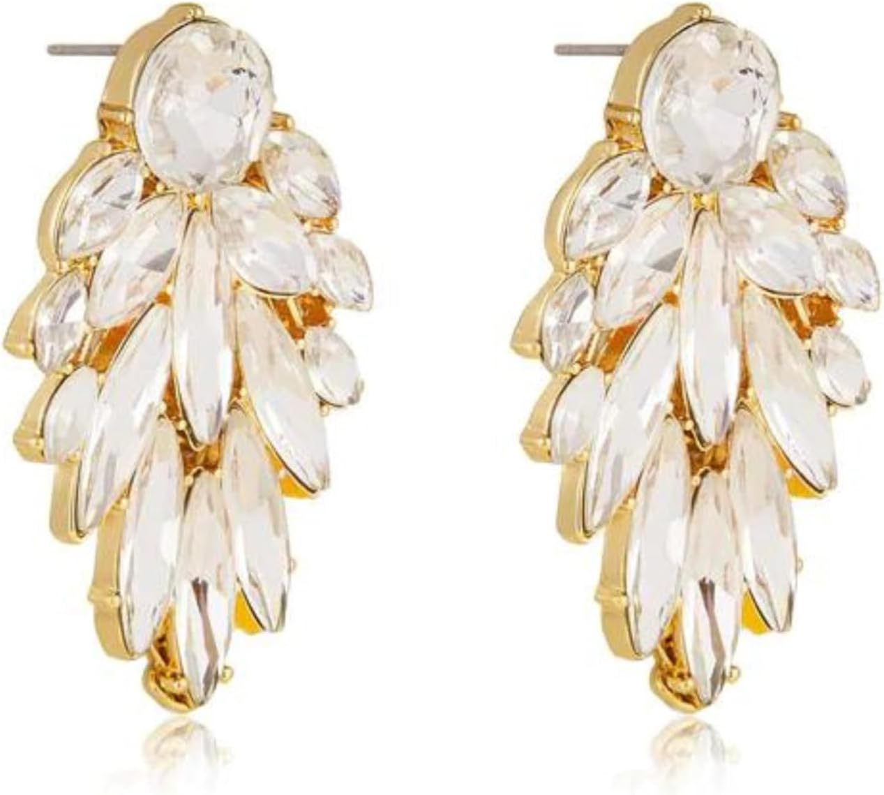 Ettika Gold Earrings. Stud Earrings For Women, Cry Me A River 18k Gold Plated Crystals Cluster Earrings. Jewelry, Birthday Gifts For Women