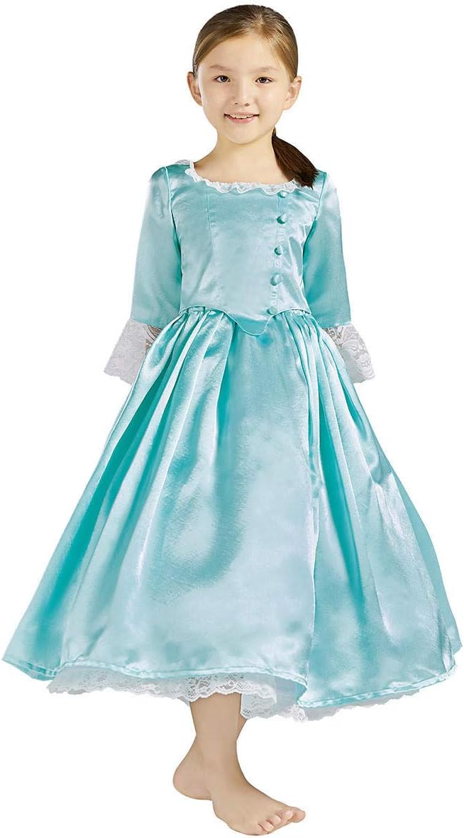 Yejue Royal Colonial Girl Child Princess Costume Hamilton Show Cosplay Medieval Victorian Stage Dress
