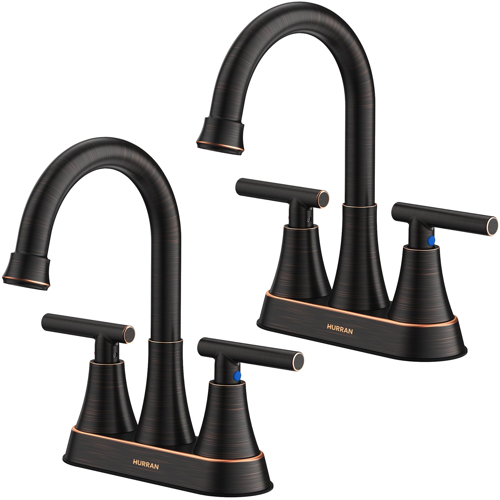 Bathroom Faucets, Hurran 4 inch Centerset 2-Handle Lead-Free, ORB